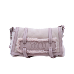 flap bag in fur pink phw