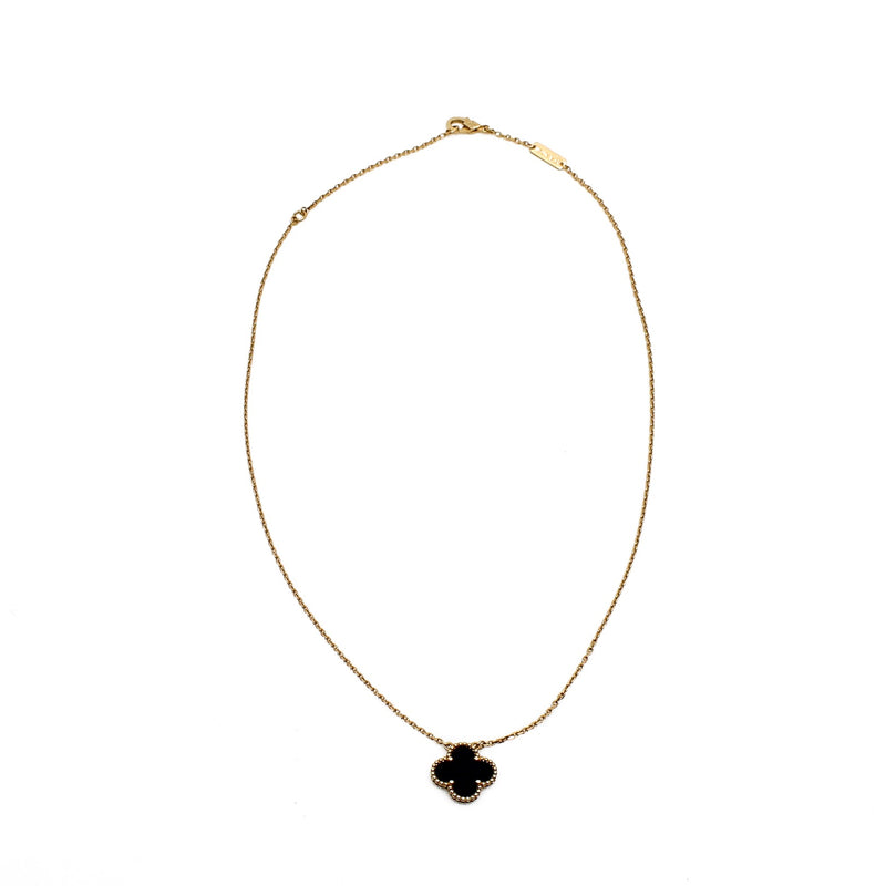 alhambra on motif necklace in black ghw - L'UXE LINK