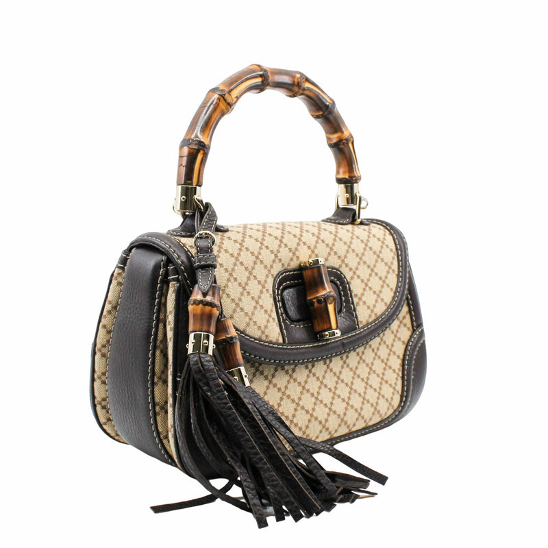 Bamboo Top Handle Bag GG Canvas - L'UXE LINK