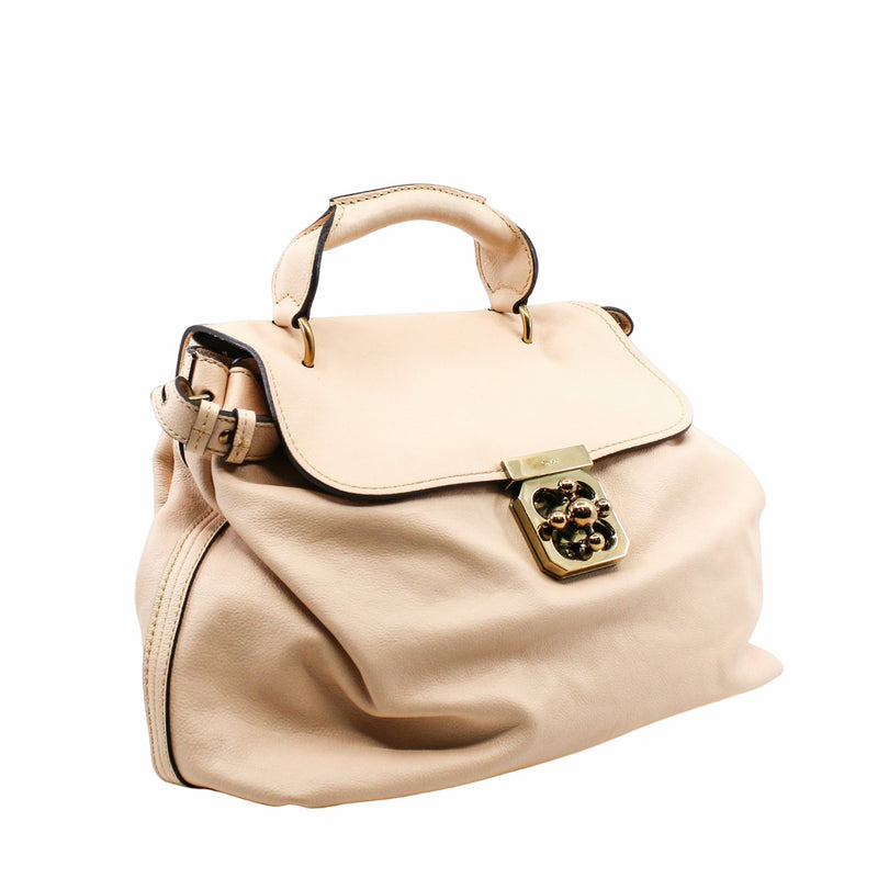 Elsie Leather Satchel  Pink GHW - L'UXE LINK