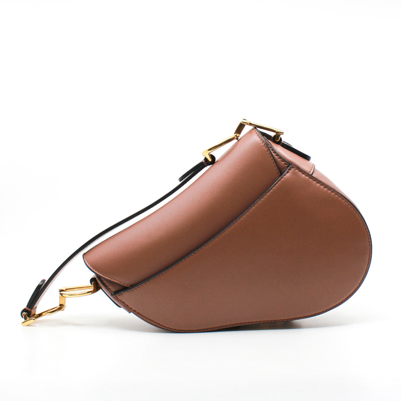 saddle small in leather nude beige ghw - L'UXE LINK