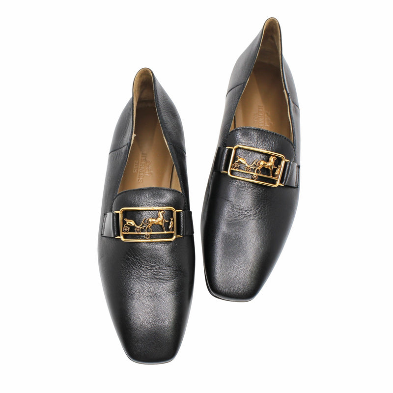 mocassine time black gold buckle #35