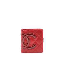 Cambon CC Bifold Quilted Lambskin Wallet Red - L'UXE LINK