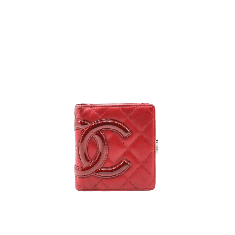 Cambon CC Bifold Quilted Lambskin Wallet Red - L'UXE LINK