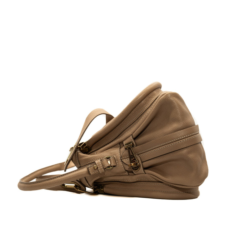 Paraty Top Handle Bag Medium Leather  beige ghw