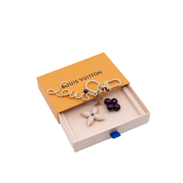 bag charm ghw louis letter pink and purple - L'UXE LINK