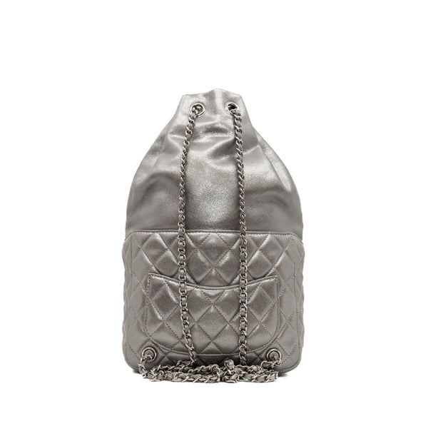small backpack in leather silver phw seri 21
