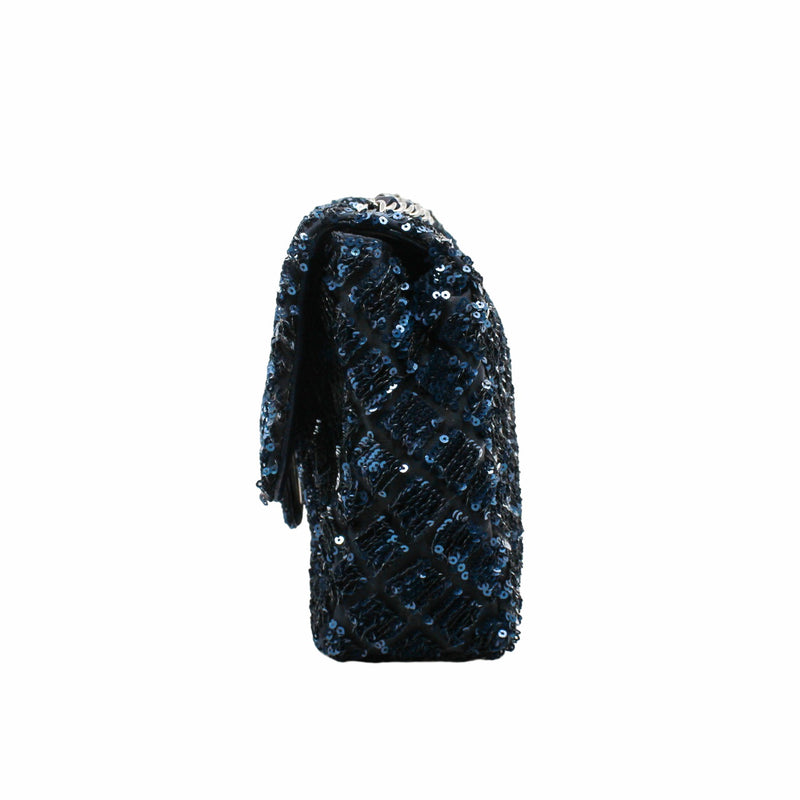 flap glittle  tweed bag in navy phw  seri 17 - L'UXE LINK