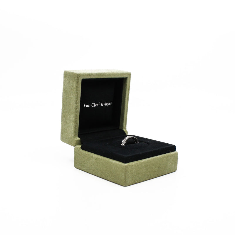 Perlée diamonds ring, 1 row in 18k wg - L'UXE LINK