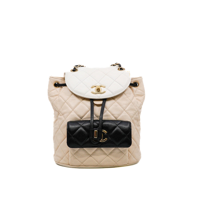 small backpack in calfskin beige/black/white ghw seri 29