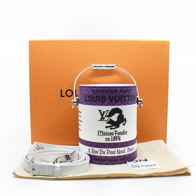 Paint Can  leaher white mix purple  phw - L'UXE LINK