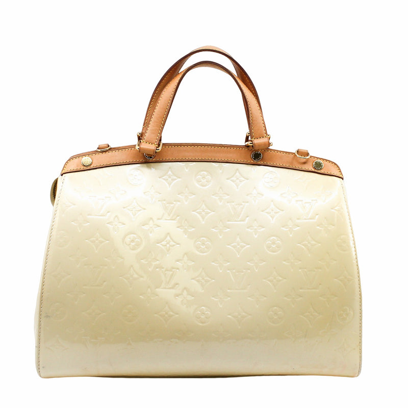 Brea Blanc Corail Monogram Vernis Patent Leather White - L'UXE LINK