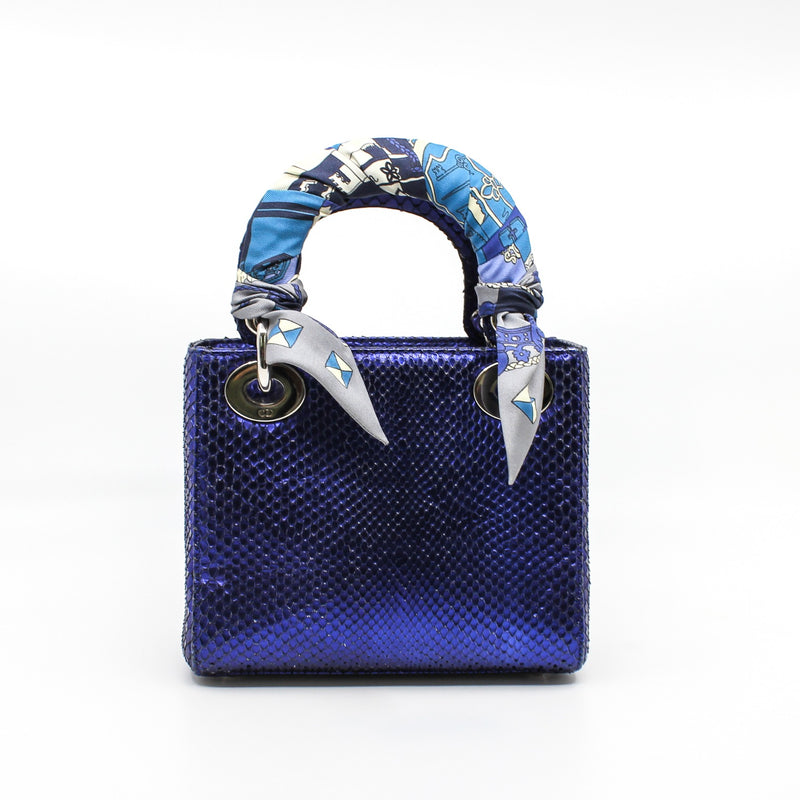 lady dior with chainglittering purple blue snake skin phw - L'UXE LINK