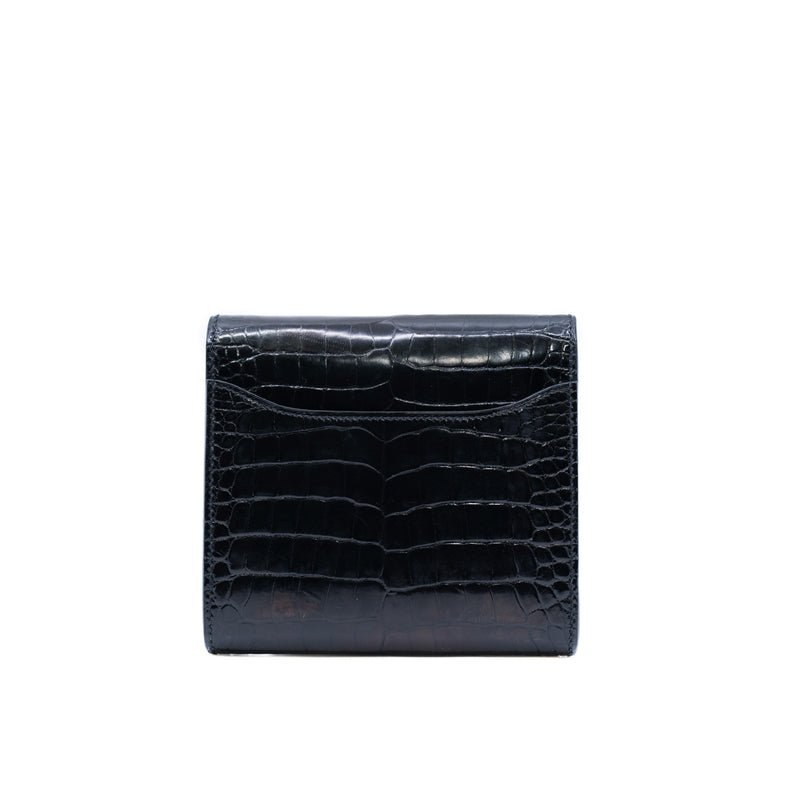 constance compact wallet in CCD black ghw - L'UXE LINK