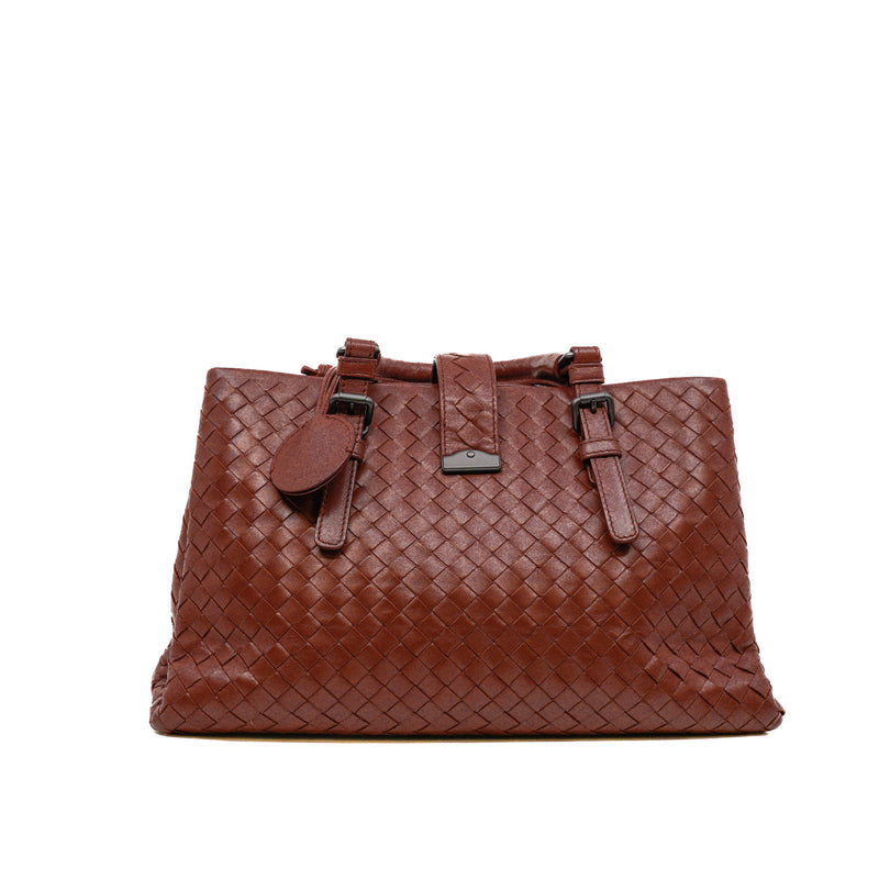 roma medium in leather brick color - L'UXE LINK