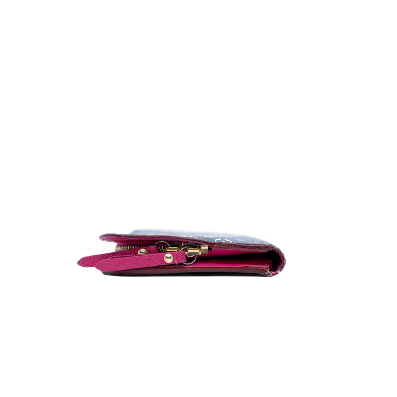 flap long wallet in black multicolour  2012 - L'UXE LINK