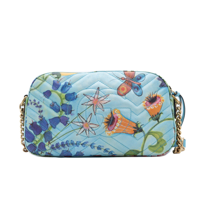 marmont zippy around cross body bag in blue - L'UXE LINK