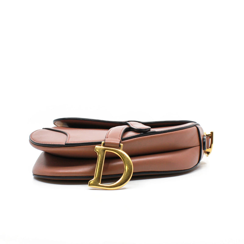 saddle small in leather nude beige ghw - L'UXE LINK