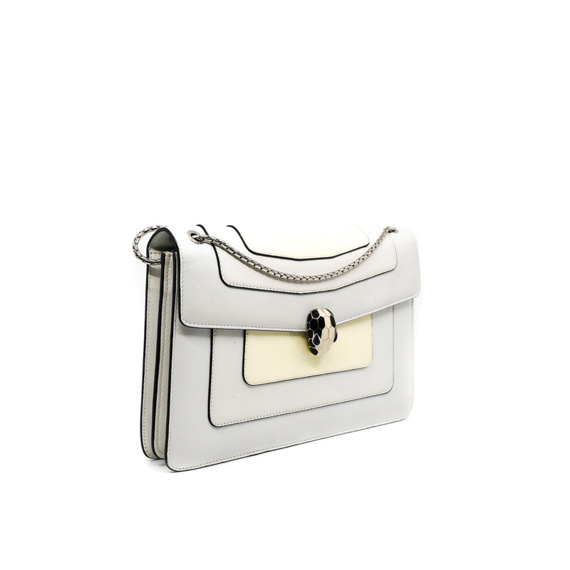 serpenti crossbody bag in patent/leather white ghw