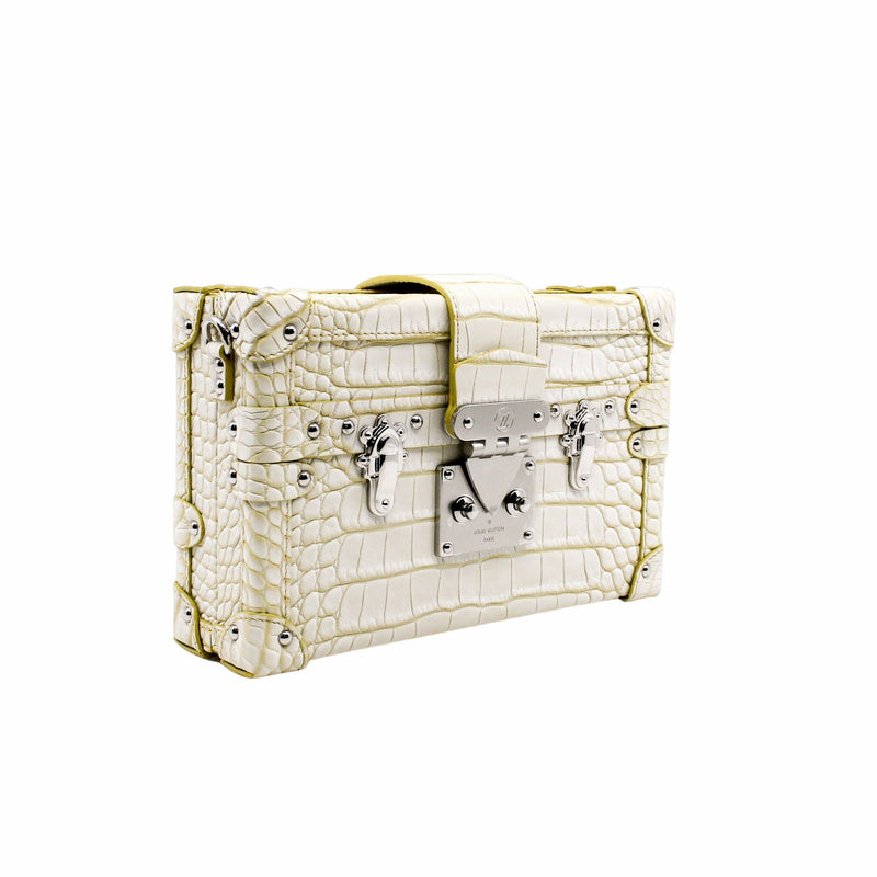 PETITE MALLE CROCODILE mint yellow phw