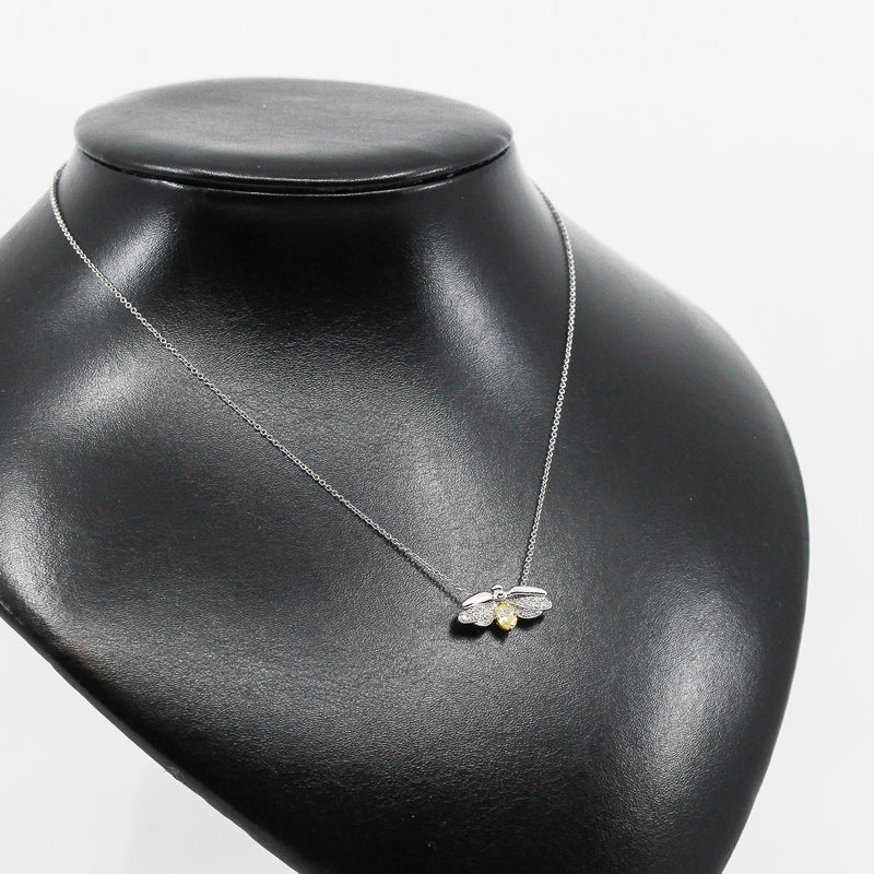 PT18Y OVAL DI.40FVY MD FIREFLY PENDANT NECKLACE - L'UXE LINK
