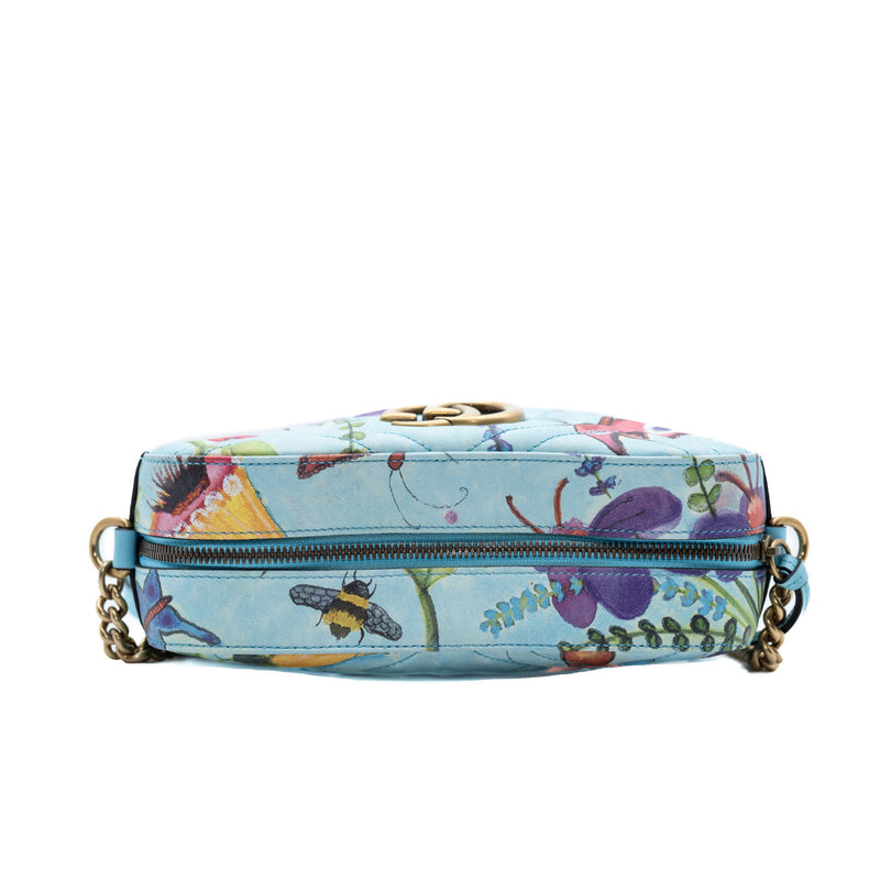 marmont zippy around cross body bag in blue - L'UXE LINK