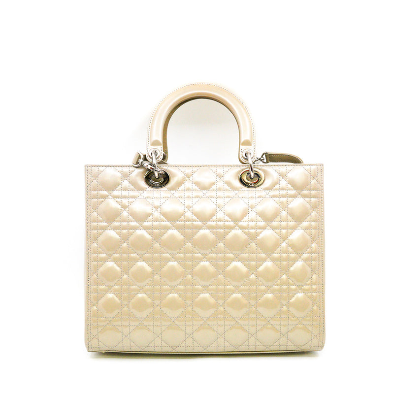 lady dior large patent grey - L'UXE LINK