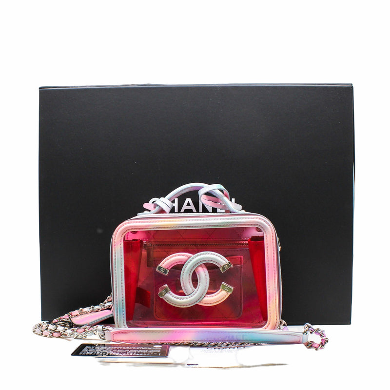 Filigree Vanity Case Small PVC with Lambskin Pink PHW