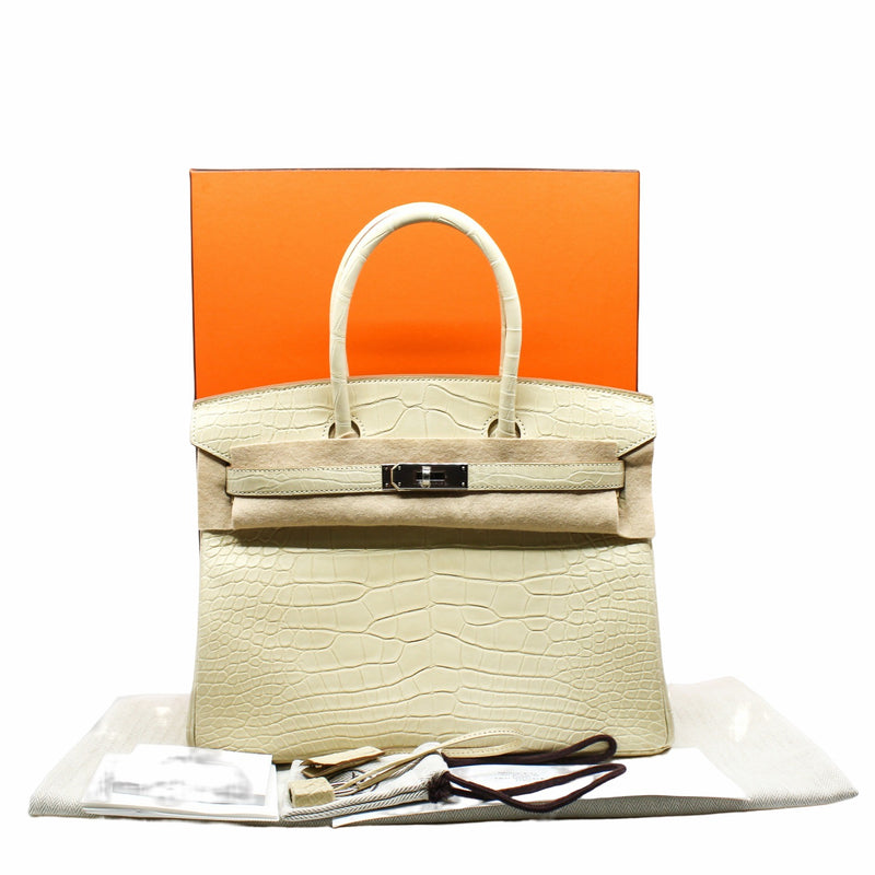 birkin 30 alligator in vannile Y1 phw Zstamp - L'UXE LINK