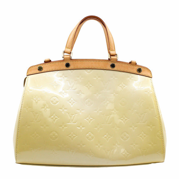 BREA HANDBAG MONOGRAM VERNIS MM NEUTRAL BEIGE - L'UXE LINK