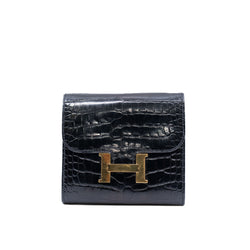 constance compact wallet in CCD black ghw - L'UXE LINK