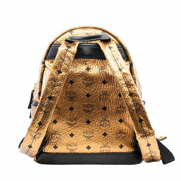 Metallic Visetos Studded Small Dual Stark Backpack Gold ghw - L'UXE LINK