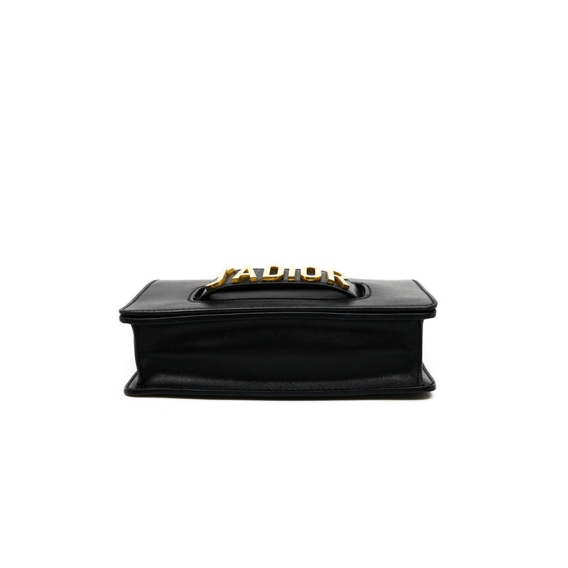 medium j'a dior chain bag in leather black ghw - L'UXE LINK