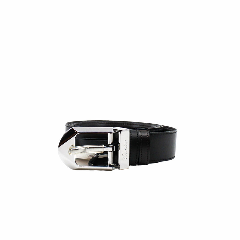 belt black silver buckle