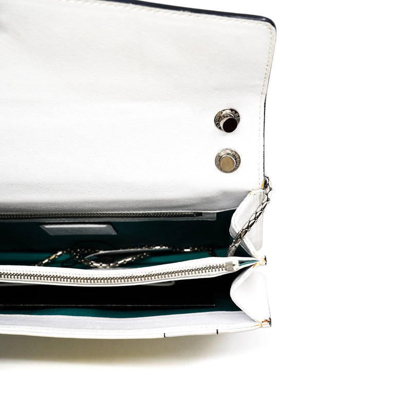 serpenti crossbody bag in patent/leather white ghw