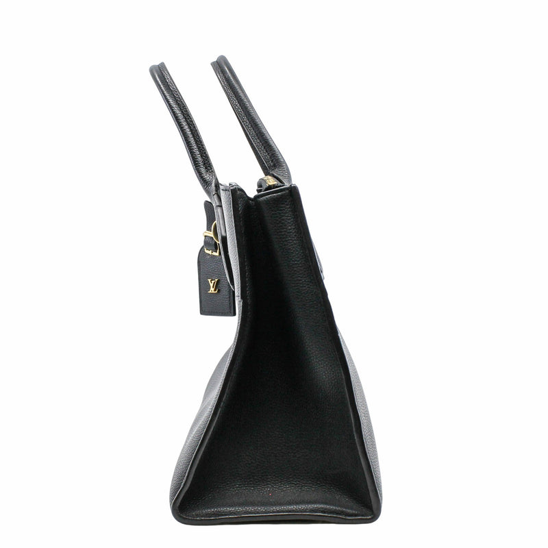 City Steamer Handbag Leather medium black  GHW - L'UXE LINK