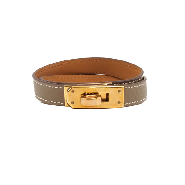 kelly bracelet etoupe ghw double leather