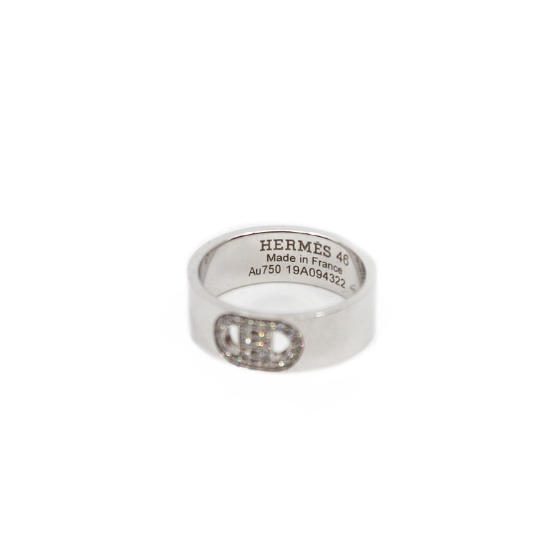 H d'ancre diamond ring, small model in 18k wg #19AD94322 rrp 4200 - L'UXE LINK