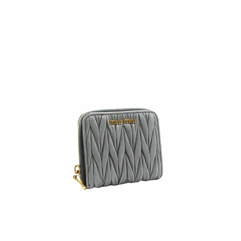 card holder leather grey ghw - L'UXE LINK