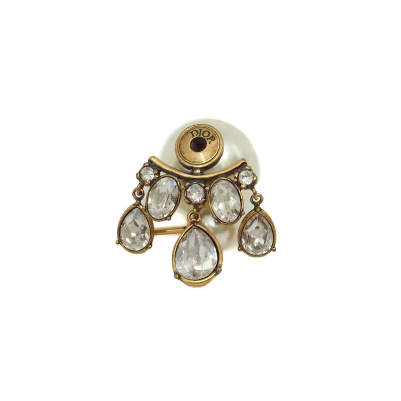 tribales crystal pandent earring in white/ghw - L'UXE LINK