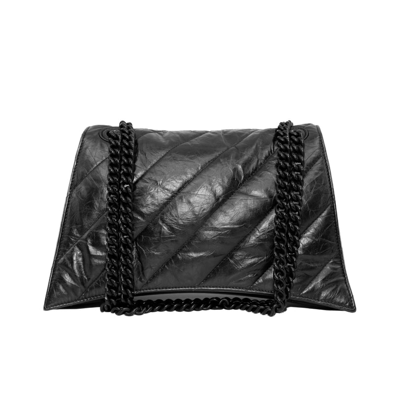 crush small chain bag quilted in black