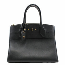 City Steamer Handbag Leather medium black  GHW - L'UXE LINK