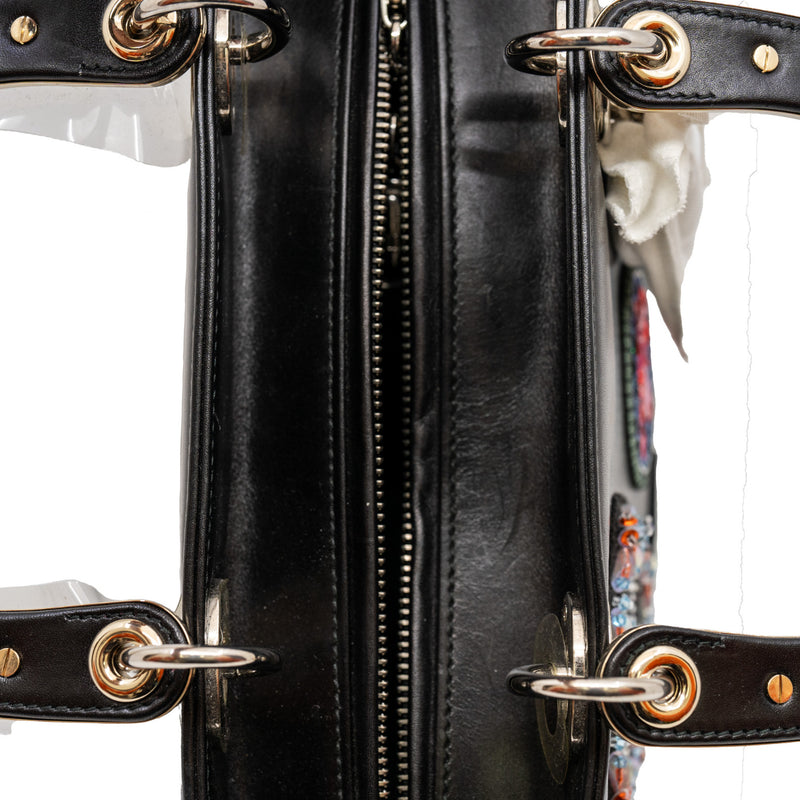 lady old medium with badges in leather black phw - L'UXE LINK