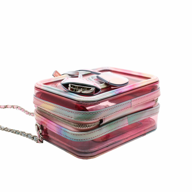 Filigree Vanity Case Small PVC with Lambskin Pink PHW