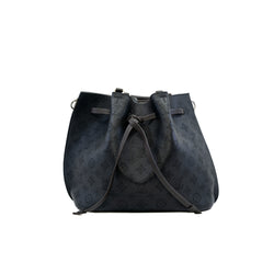black leather tote monogram printes hollow phw - L'UXE LINK
