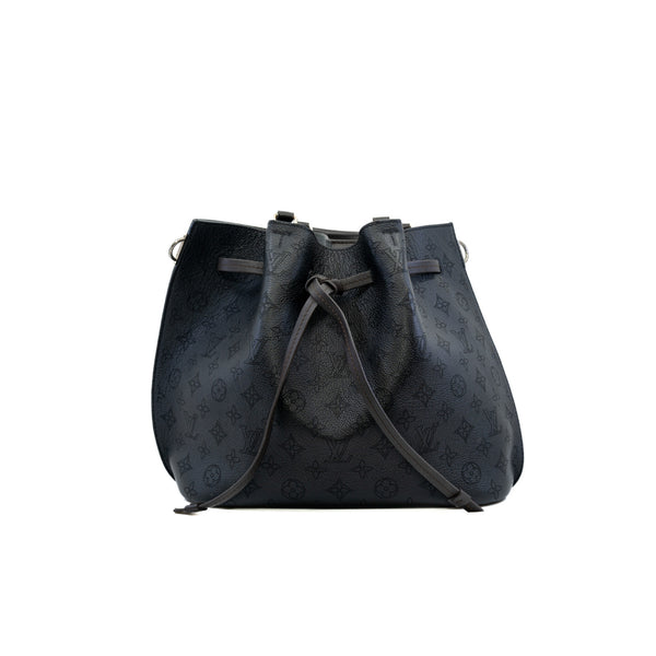 black leather tote monogram printes hollow phw - L'UXE LINK