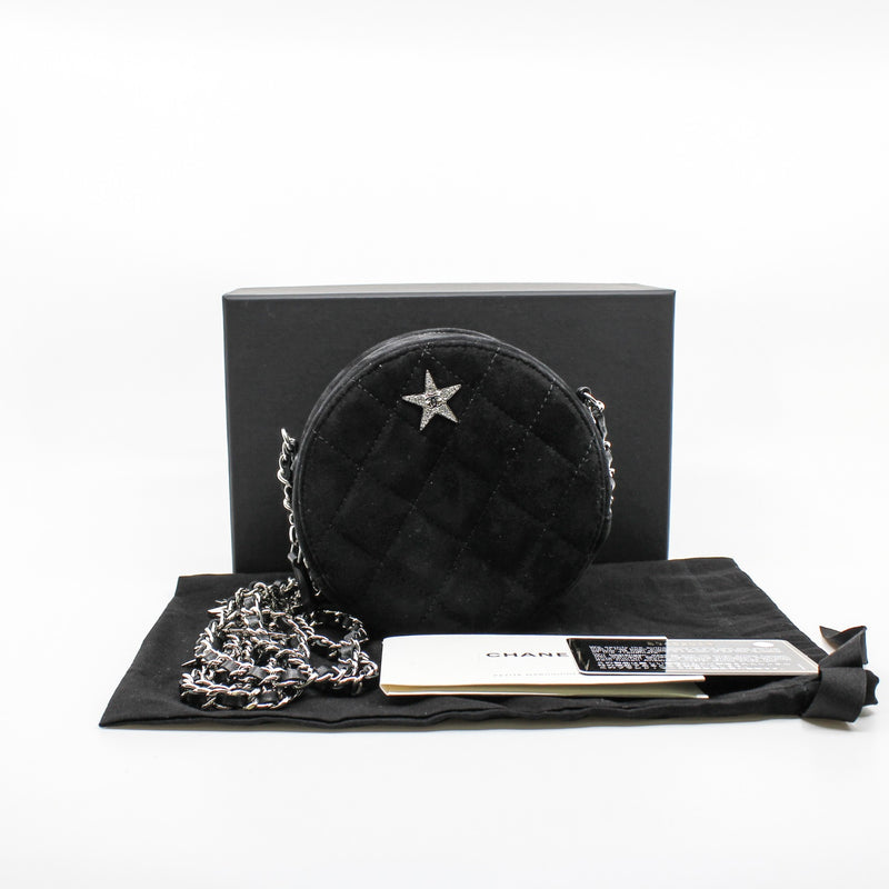 round bag black suede crystal star phw seri 29