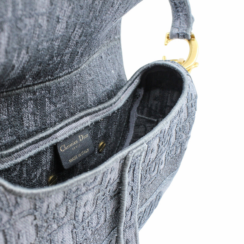 saddle large navy jeans logo GHW - L'UXE LINK