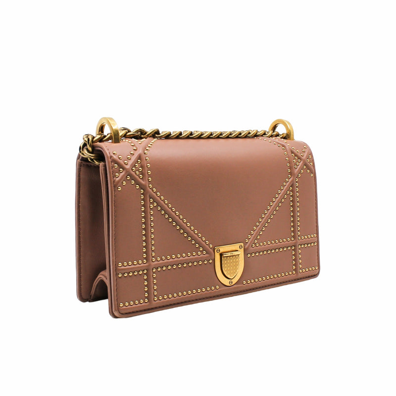 ama small leather beige pink ghw - L'UXE LINK