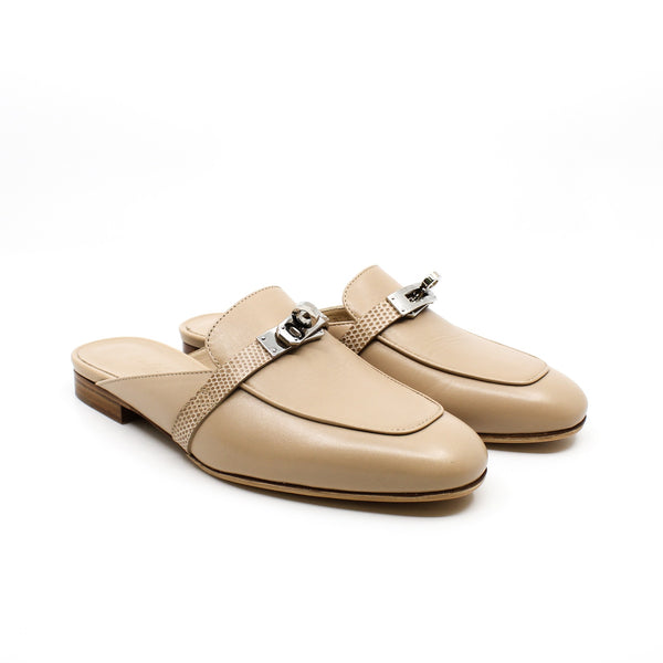 mule femme oz beige with lizerd #35 - L'UXE LINK